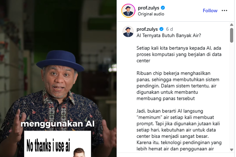 Mengapa Gunakan AI Sebabkan Krisis Air Minum? Ini Penjelasan Profesor UI