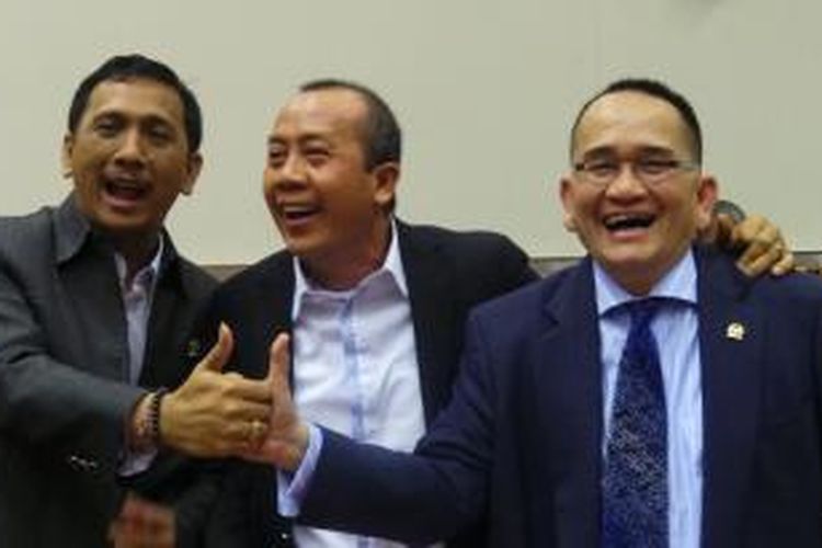 Politisi Partai Demokrat Gede Pasek Suardika, Saan Mustopa, dan Ruhut Sitompul.