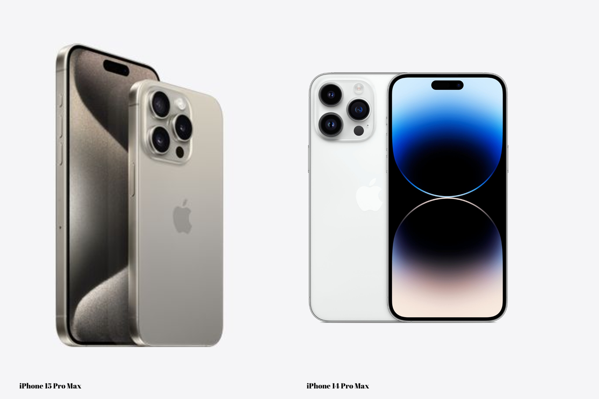 Ilustrasi perbedaan iPhone 15 Pro Max dan iPhone 14 Pro Max