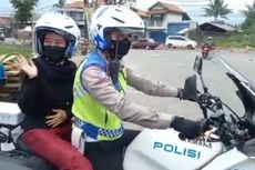 Ngidam Naik Moge Polisi, Ibu Hamil Datangi Polantas, Kegirangan Saat Dibonceng Petugas