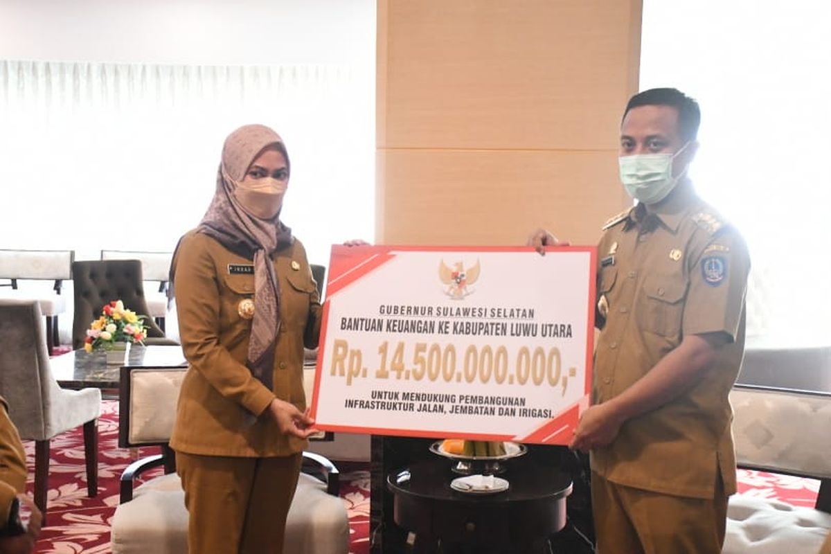 Kucuran anggaran dari Pemerintah Provinsi Sulawesi Selatan tersebut senilai Rp14,5 Miliar untuk sejumlah pembangunan infrastruktur di Kabupaten Luwu Utara, Selasa (07/06/2022)