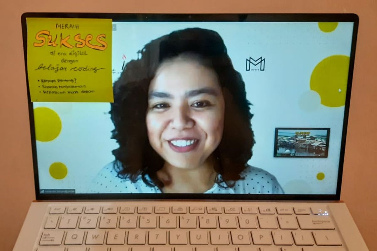 Pendiri Mari Kita Coding (Markoding) Amanda Simandjuntak menjelaskan alasan mengapa pentingnya belajar coding untuk masa depan pada web seminar bertjauk Meraih Sukses di Era Digital dengan Belajar Coding pada Jumat (17/10/2020) lewat aplikasi Zoom. 