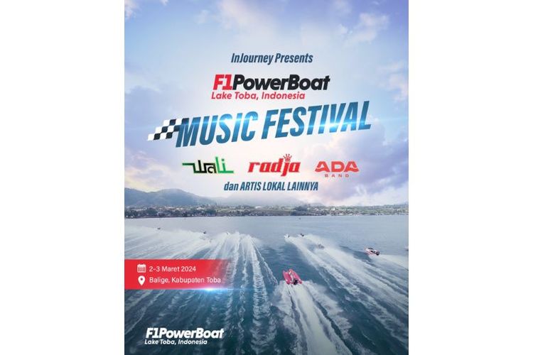 Ajang balap perahu motor F1Powerboat Danau Toba akan menghadirkan panggung hiburan yang menampilkan sejumlah band ternama di Tanah Air, yakni Ada Band, Radja, dan Wali. 