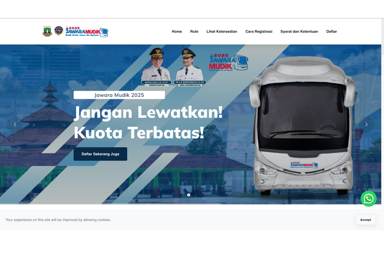 laman mudik gratis pemprov banten 2025