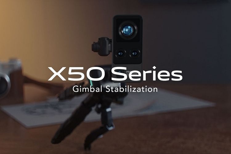 Teaser Vivo X50 dengan teknologi penyeimbang kamera Gimbal Stabilization.
