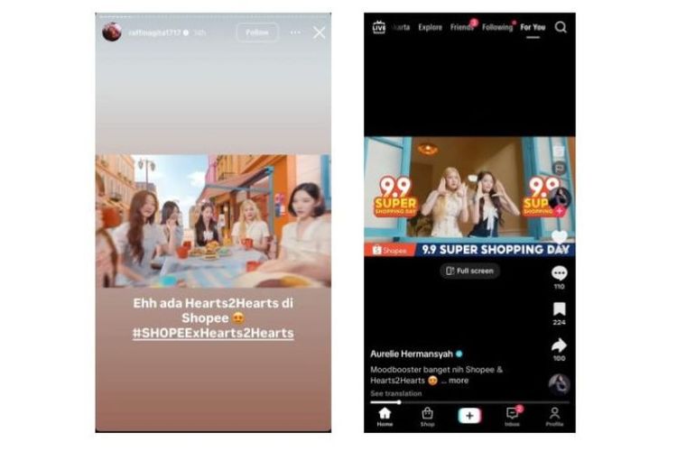 Postingan Aurel Hermansyah dan Raffi Ahmad.