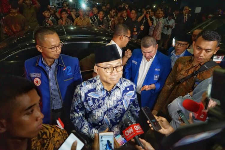 Ketua MPR Zulkifli Hasan di lokasi debat pertama Pilpres 2019, di Hotel Bidakara, Jakarta, Kamis (17/1/2019).