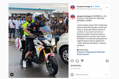 Agar Tidak Ketinggalan Pesawat, Franco Morbidelli Pinjam Motor Polisi di Mandalika