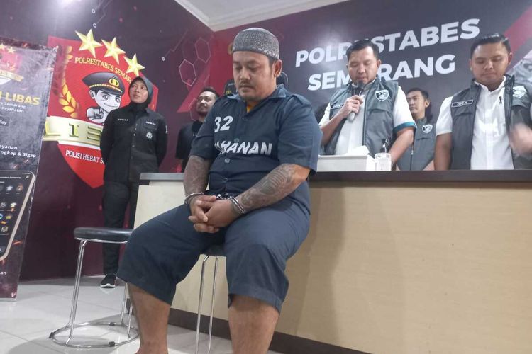 Pelaku pembacokan yang tewaskan warga Tembalang menyerahkan diri ke Mapolrestabes Semarang, Senin (14/8/2023).