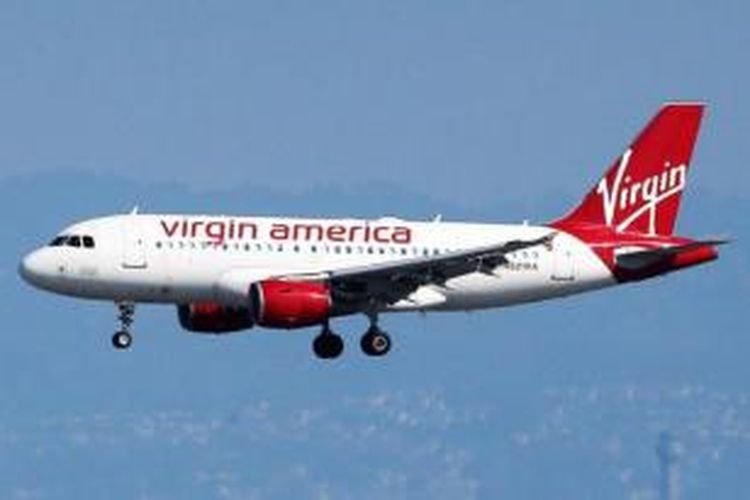 Sebuah pesawat milik maskapai penerbangan Virgin America.