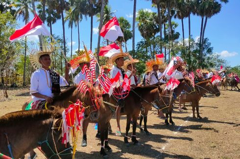 Upacara Bendera di Pulau Terselatan NKRI, Semua Peserta Menunggang Kuda