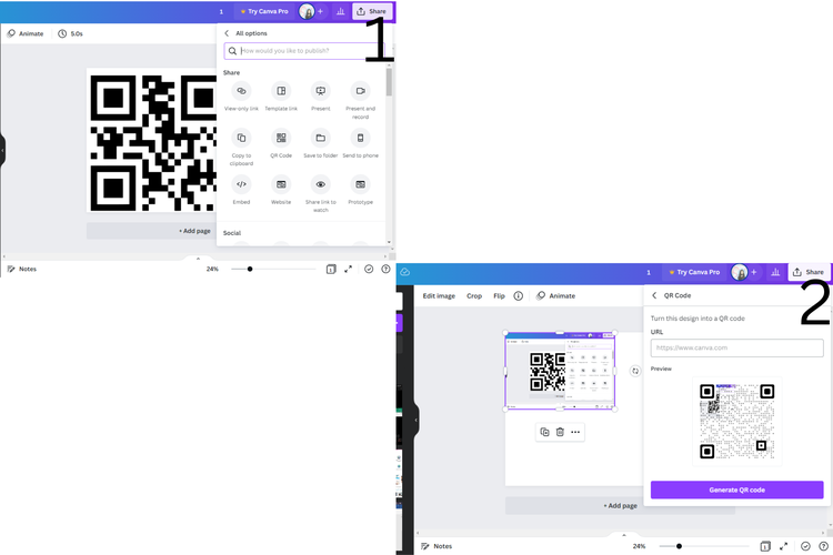 cara membuat qr codee di canva 