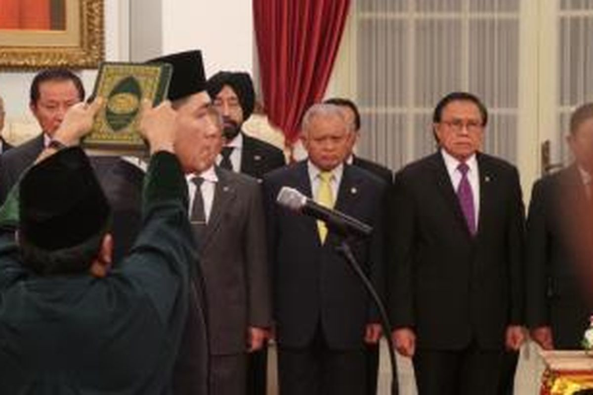 Menteri Perdagangan Muhammad Lutfi dilantik pada Jumat (14/2/2014).