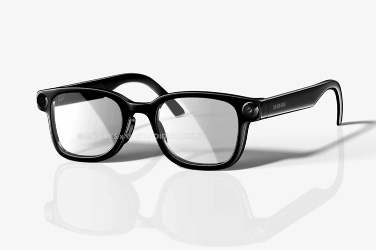 Bocoran tampang kacamata pintar pertama Samsung. Perangkat dengan nama kode Jinju ini disinyalir akan memiliki desain mirip dengan Ray Ban Meta. 