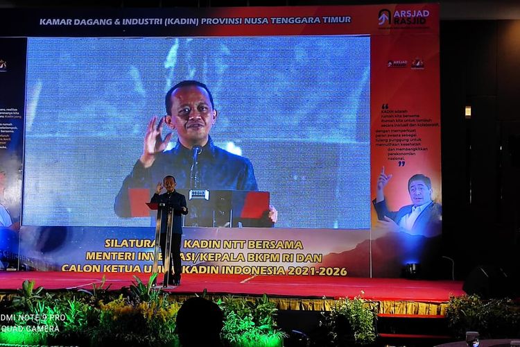 Menteri Investasi dan Kepala Badan Koordinasi Penanaman Modal (BKPM) Bahlil Lahadalia, saat bertemu dengan pengurus Kadin NTT di Kupang, Sabtu (22/5/2021) malam