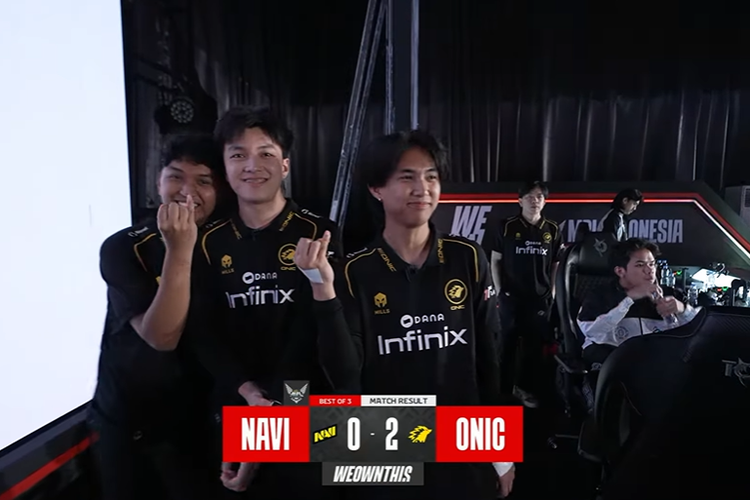 Onic Esports yang menang atas Navi dengan skor 2-0.