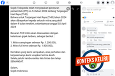 INFOGRAFIK: Beredar Pesan Hoaks Mengatasnamakan Gojek Indonesia Terkait THR untuk Mitra