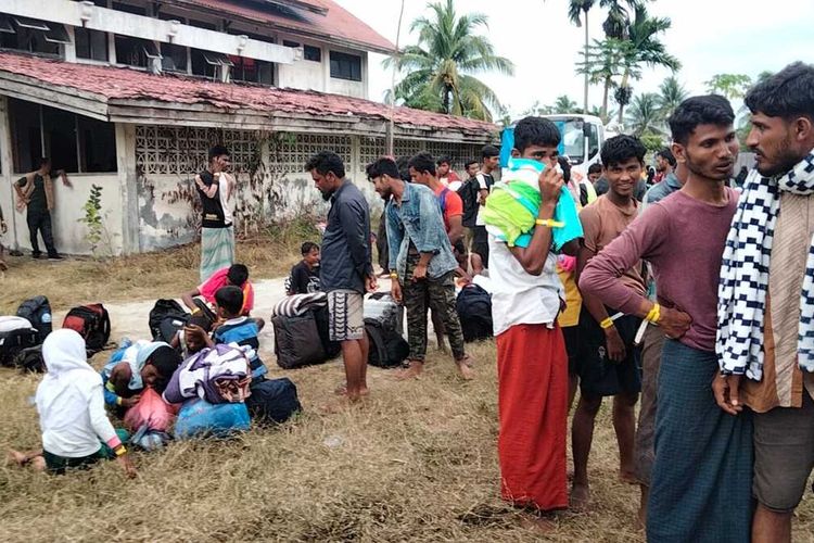 Imigran Rohingya di Gedung Eks Imigrasi Kota Lhokseumawe, Rabu (29/11/2023)