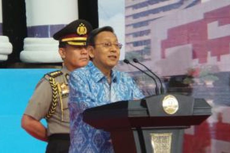 Wakil Presidem Boediono saat berpidato di acara peringatan HUT MPR ke 68 sekaligus memeringati Hari Konstitusi, di Kompleks Gedung Parlemen, Jakarta (29/8/2013).