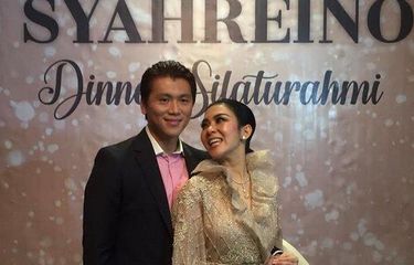 Reino Barack dan Syahrini saat ditemui di Hotel Four Seasons Jakarta Selatan, Jumat (3/5/2019)