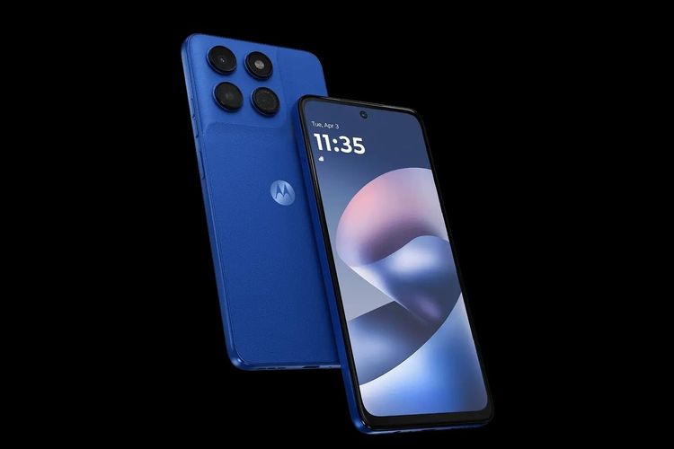 Motorola Moto G37 warna Nautical Blue.