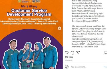 Lowongan Kerja dari Bank Muamalat untuk SMA/SMK Hingga S1 ...