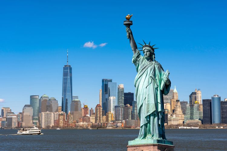 Ilustrasi Patung Liberty atau Liberty Statue di New York, Amerika Serikat. 