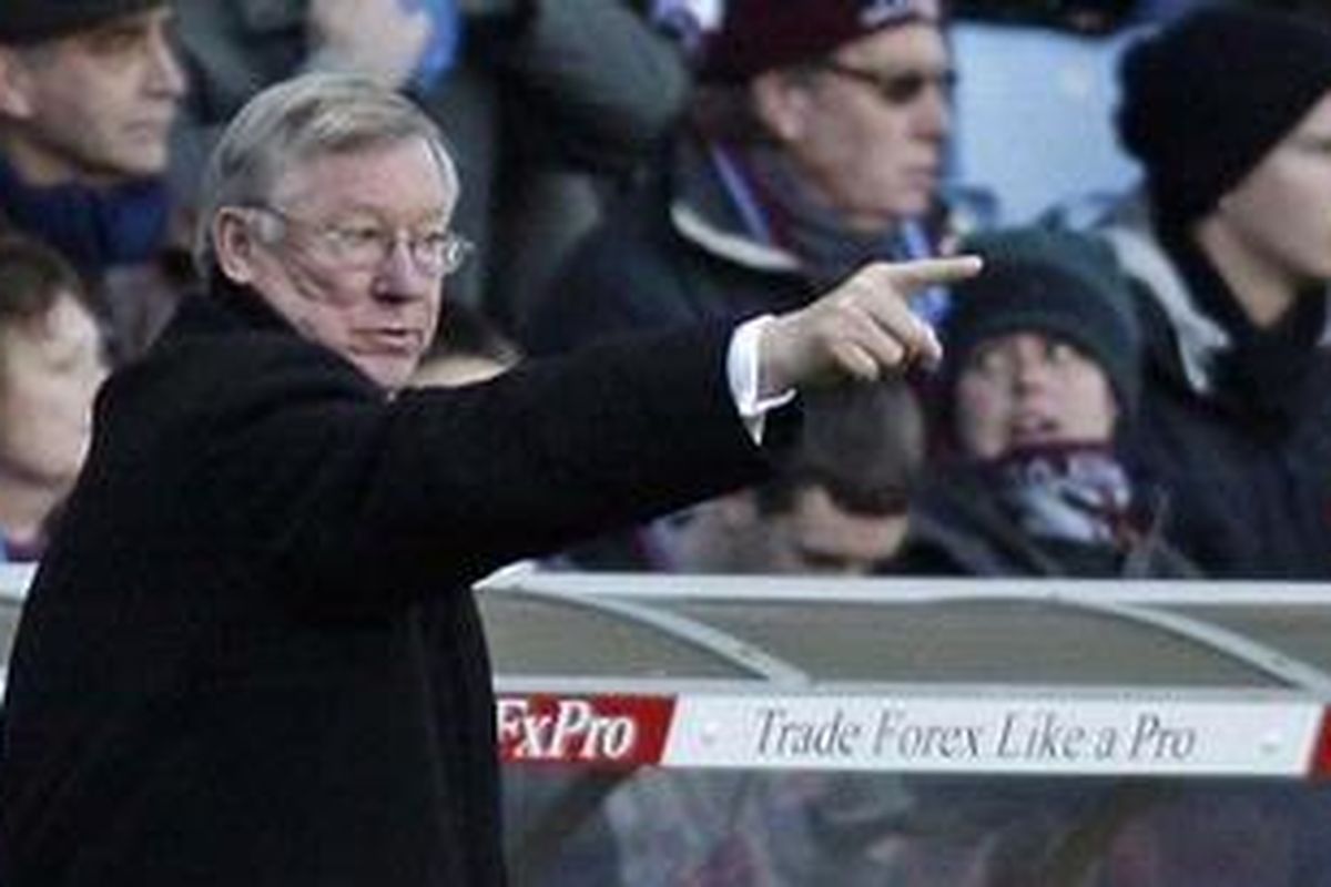 Pelatih Manchester United, Sir Alex Ferguson.