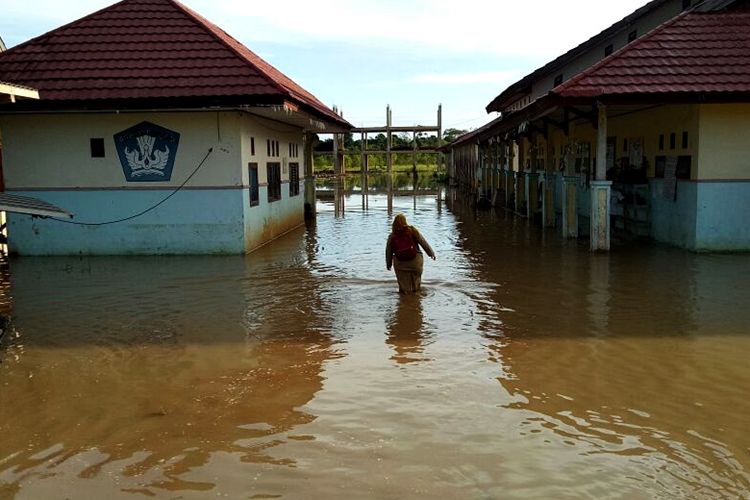  (Foto Zulkifli) Banjir di Kecamatan Sembakung di hari ke 3 justru mengalami kenaikan. Beberapa warga di beberapa desa bahkan mulai mengungsi karena rumah merka semakin parah terendam banjir. Meski demikian belum ada bantuan makanan maupaun obat obatan serat perahu untuk evakuasi bagi warga. 