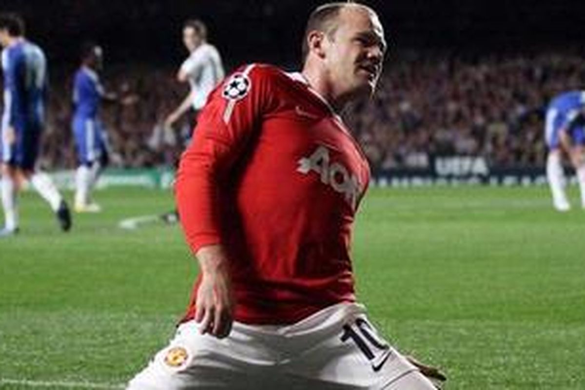 Penyerang Manchester United, Wayne Rooney.