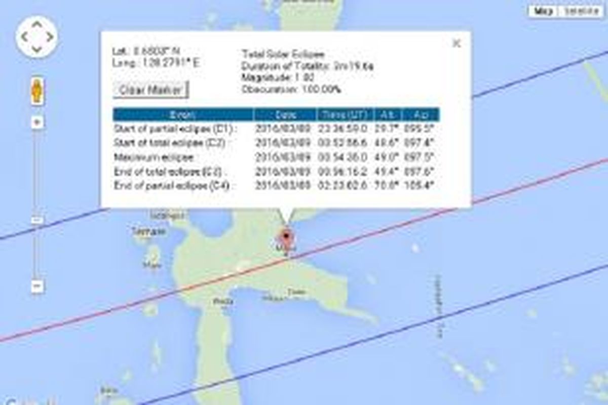 Maba di Maluku Utara akan alami gelap terlama saat gerhana matahari total 2016.