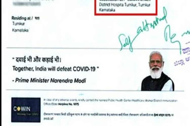 Warga mengajukan tuntutan karena tidak menginginkan foto Perdana Menteri (PM) Narendra Modi pada sertifikat vaksin Covid-19-nya.
