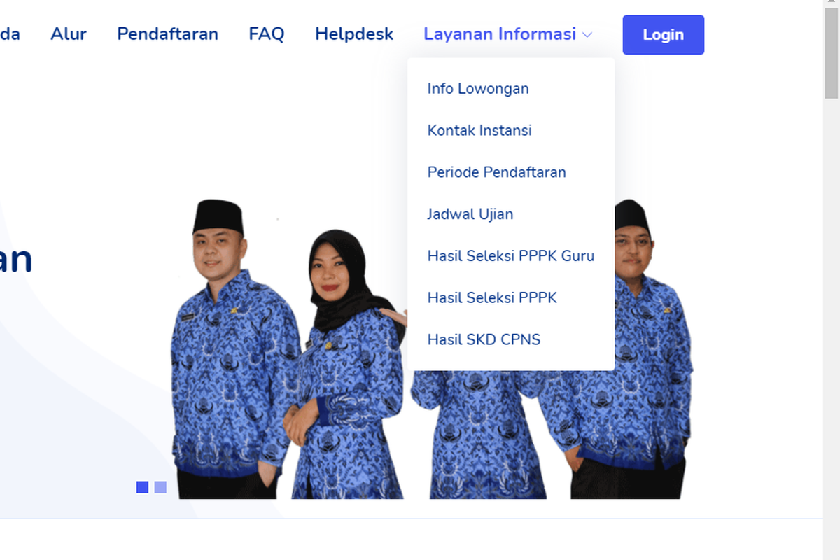 Tangkapan layar cara cek hasil SKD CPNS 2021 dan hasil seleksi PPPK.