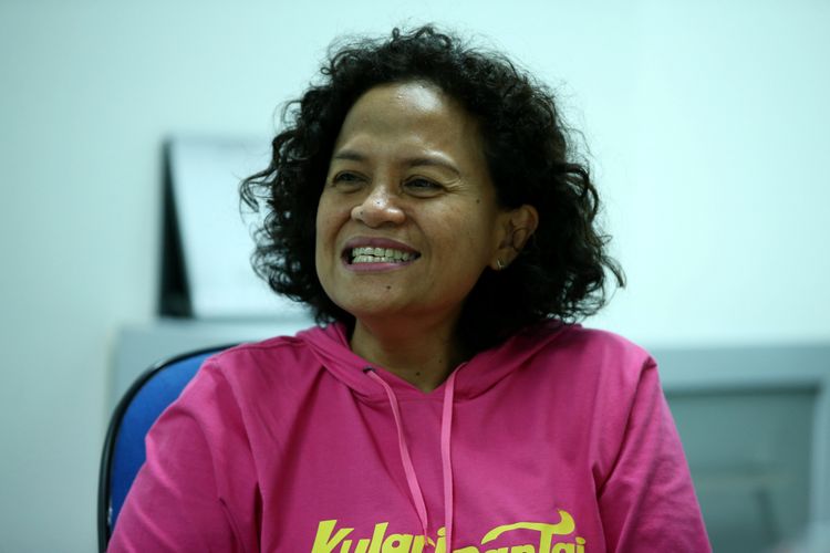 Mira Lesmana saat promosi film Kulari ke Pantai di Kantor Redaksi Kompas.com, Jakarta, Rabu (6/6/2018). Film anak garapan surtadara Riri Riza ini akan segera diputar di bioskop.