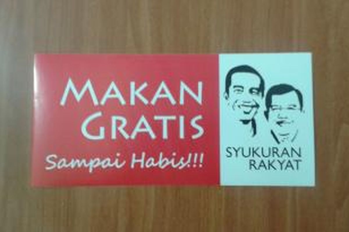 Stiker penanda gerobak pedagang yang ikut dalam acara 