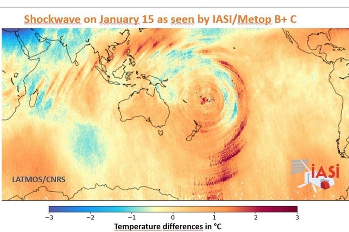 Peringatan tsunami yang terjadi di Tonga.