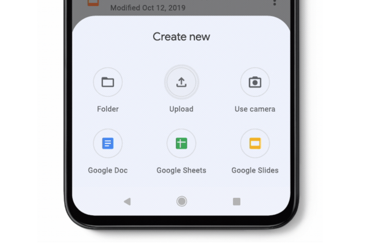 Ilustrasi cara upload file ke Google Drive di HP Android.