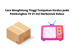 Cara Menghitung Tinggi Tumpukan Kardus pada Pembungkus TV 21 Inci Berbentuk Kubus