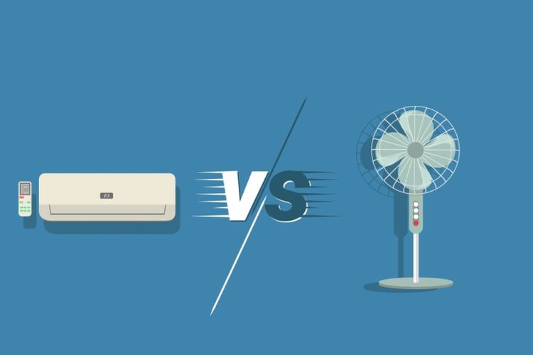 Ilustrasi AC versus kipas angin