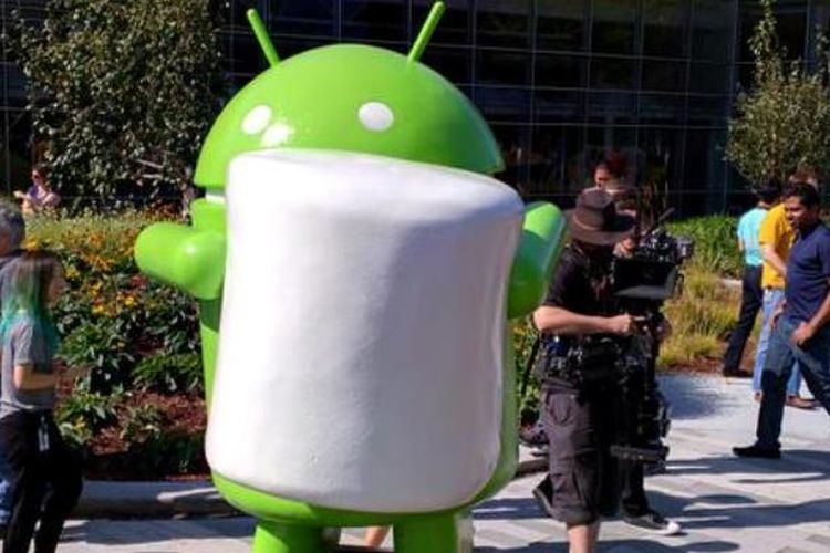 Patung Android Marshmallow di kantor Google