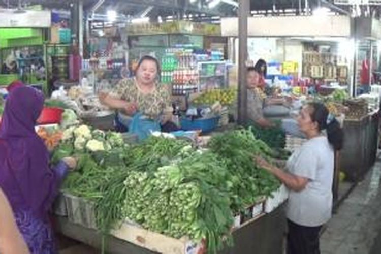 Pedagang sayur di Pasar Gede Solo