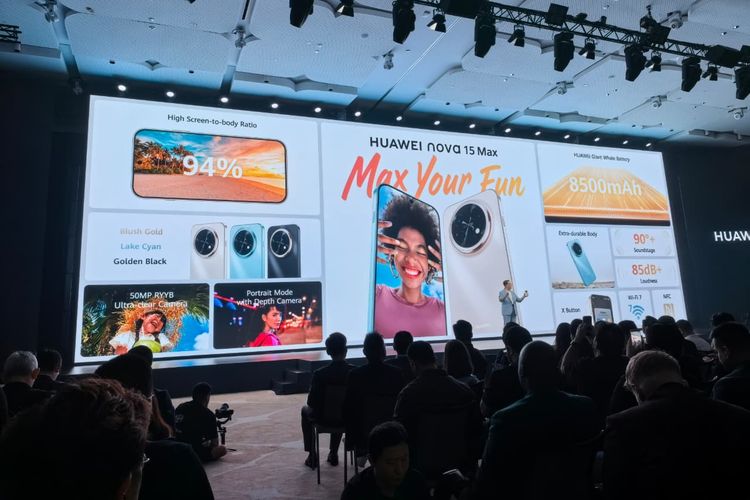 Huawei Nova 15 Max mengunggulkan aspek kamera yang dibekali resolusi 50 MP. Selain itu, smartphone ini juga mengandalkan baterai besar dengan kapasitas 8.500 mAh.