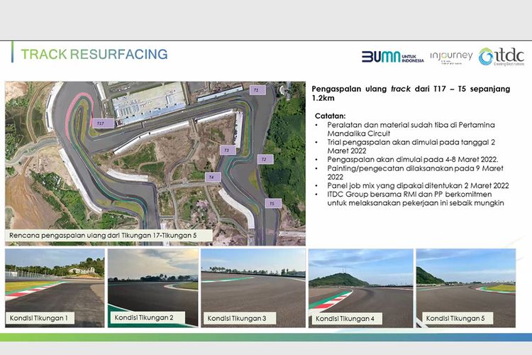 Proses pengaspalan ulang Pertamina Mandalika International Street Circuit