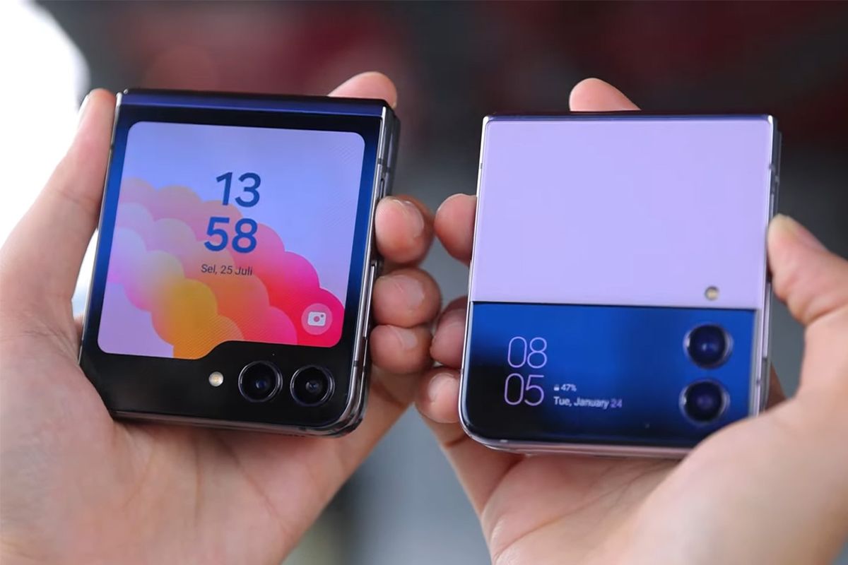 Potongan video perbandingan Samsung Galaxy Z Flip 5 vs Z Flip 4 oleh Kompas Tekno