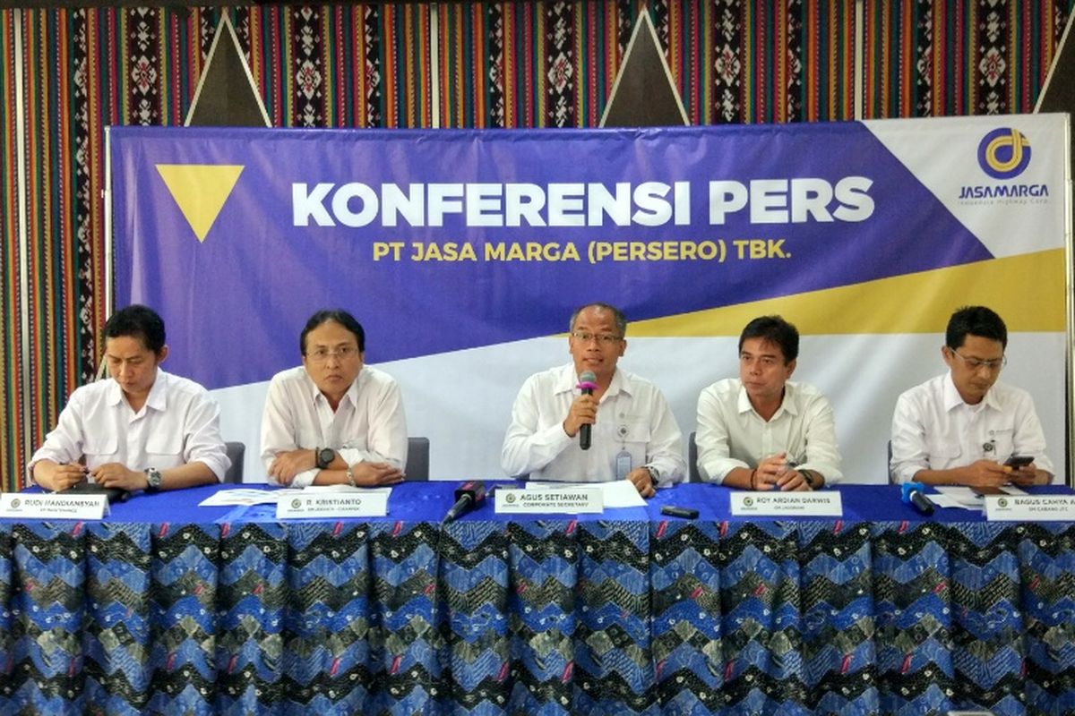 Konferensi pers Jasa Marga terkait persiapan jalan tol menjelang Natal dan Tahun Baru 2018