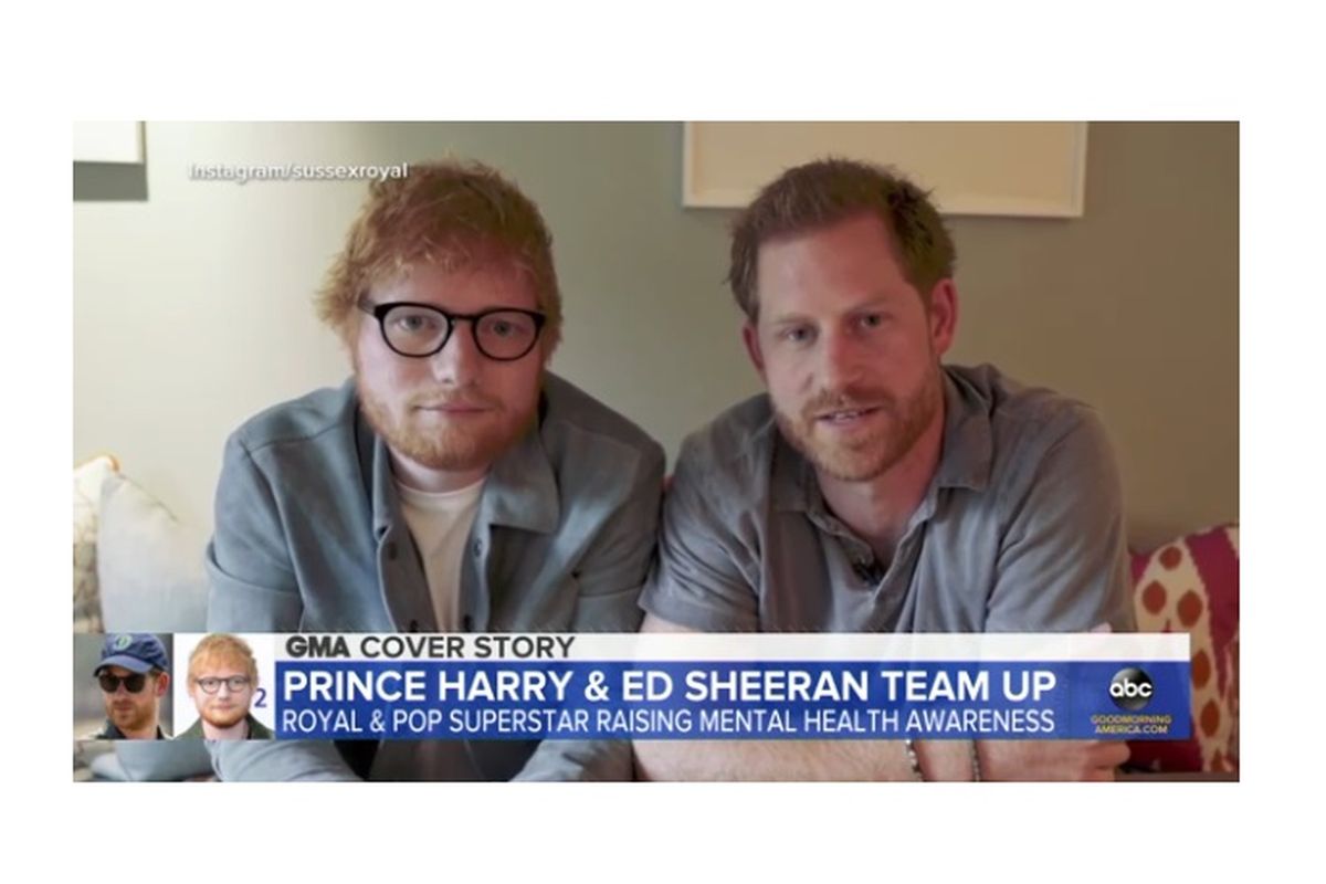 Pangeran Harry dan penyanyi kondang Ed Sheeran muncul bareng dalam sebuah video tentang kesehatan mental.  