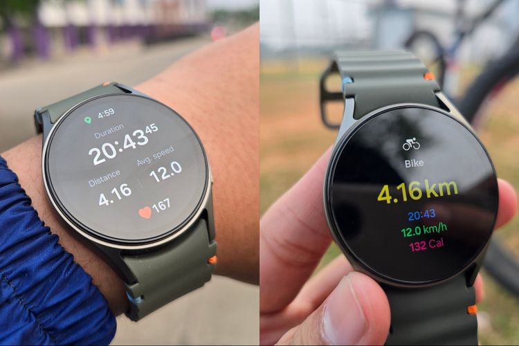 Samsung Galaxy Watch 7 bisa lacak lebih dari 100 jenis olahraga. Dengan melacak workout, pengguna bisa mengetahui informasi seputar durasi olahraga, jarak tempuh, kecepatan, detak jantung, kalori yang terbakar, hingga rute olahraga.