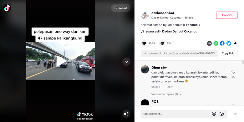 Video pelepasan one way dari Km 47