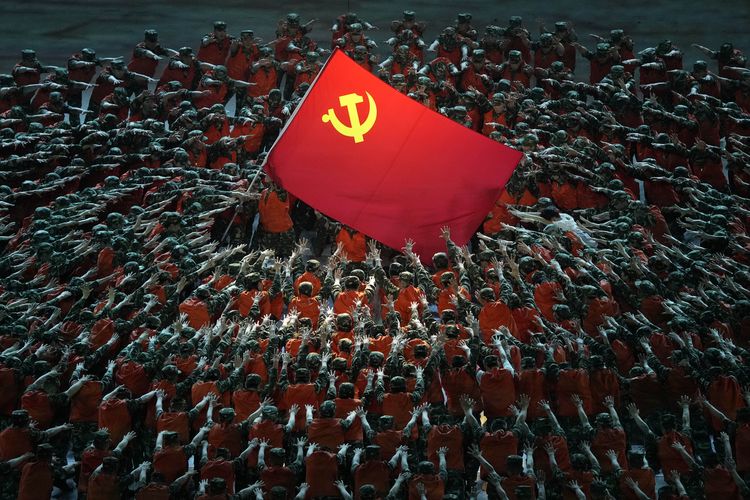 Perayaan ulang tahun ke-100 Partai Komunis China pada Senin (28/6/2021).