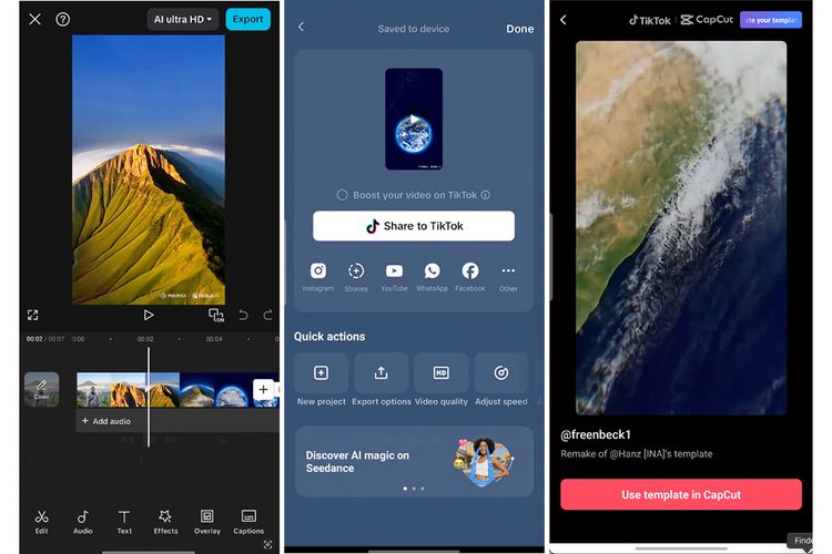 Tutorial edit video Earth Zoom Out menggunakan aplikasi CapCut